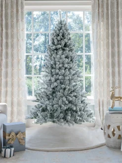 King Of Christmas 9' Prince Flock® Artificial Christmas Tree Unlit- Classic|Unlit