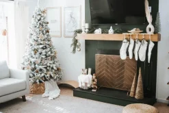 King Of Christmas 9' Prince Flock® Artificial Christmas Tree Unlit- Classic|Unlit