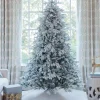 King Of Christmas 10' Queen Flock® Artificial Christmas Tree Unlit- Realistic|Unlit