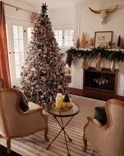 King Of Christmas 10' Queen Flock® Artificial Christmas Tree Unlit- Realistic|Unlit