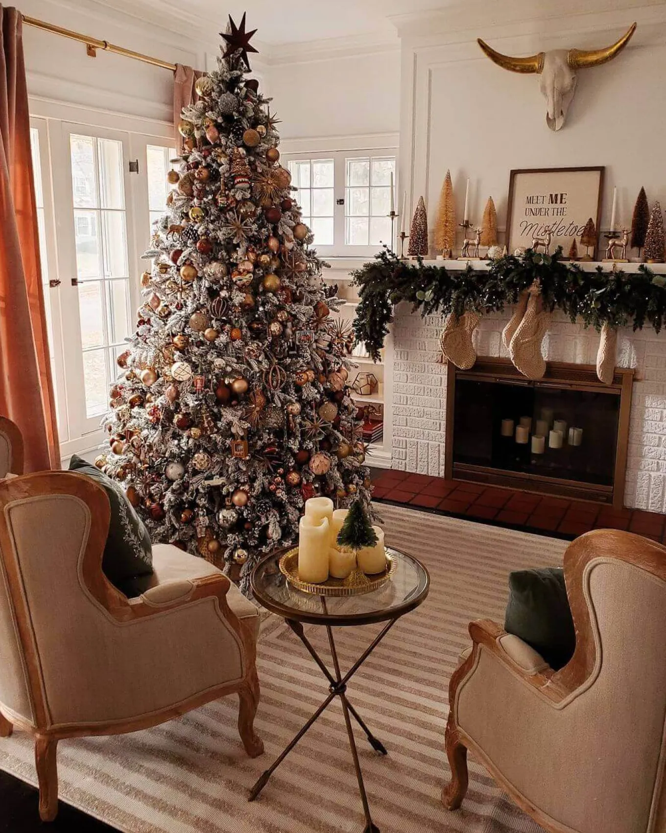 King Of Christmas 10' Queen Flock® Artificial Christmas Tree Unlit- Realistic|Unlit