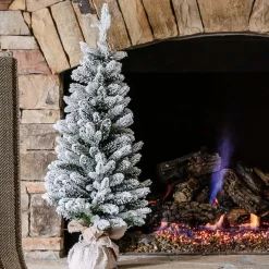 King Of Christmas 3' Queen Flock® Artificial Christmas Tabletop Tree Unlit- 3 Foot|Tabletop