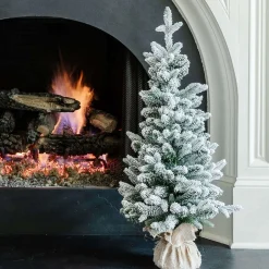 King Of Christmas 3' Queen Flock® Artificial Christmas Tabletop Tree Unlit- 3 Foot|Tabletop