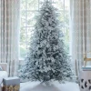 King Of Christmas 6.5' Queen Flock® Artificial Christmas Tree Unlit- Realistic|Unlit