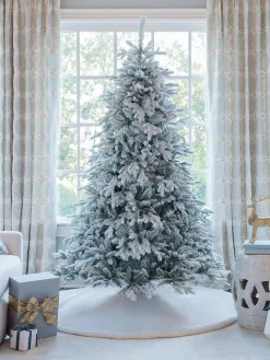 King Of Christmas 6.5' Queen Flock® Artificial Christmas Tree Unlit- Realistic|Unlit