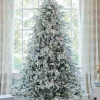 King Of Christmas 8' Queen Flock® Artificial Christmas Tree With 900 Warm White LED Lights- Realistic|Pre-Lit