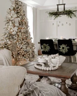 King Of Christmas 8' Queen Flock® Artificial Christmas Tree Unlit- Realistic|Unlit