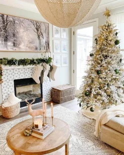 King Of Christmas 9' Queen Flock® Artificial Christmas Tree With 1100 Warm White LED Lights- Realistic|Pre-Lit