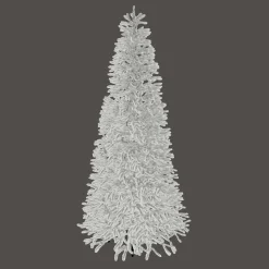 King Of Christmas 6.5' Queen Flock® Slim Artificial Christmas Tree With 500 Warm White LED Lights- Realistic|Slim