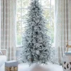 King Of Christmas 6.5' Queen Flock® Slim Artificial Christmas Tree Unlit- Slim|Unlit