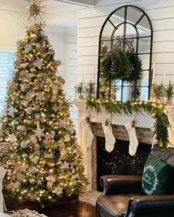 King Of Christmas 6.5' Royal Fir Artificial Christmas Tree With 850 Warm White & Multi-Color LED Lights- Realistic|Pre-Lit