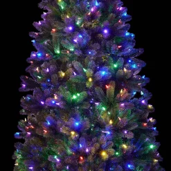 King Of Christmas 6.5' Royal Fir Slim Artificial Christmas Tree With 500 Warm White & Multi-Color LED Lights- Realistic|Slim