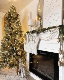 King Of Christmas 6.5' Royal Fir Slim Artificial Christmas Tree With 500 Warm White & Multi-Color LED Lights- Realistic|Slim