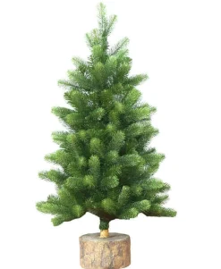King Of Christmas 3' Royal Fir Tabletop Tree With 100 Warm White LED Lights- 3 Foot|Tabletop