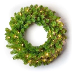 King Of Christmas 24" Royal Fir Wreath With Warm White LED Lights (Battery Operated)- Wreaths|Green