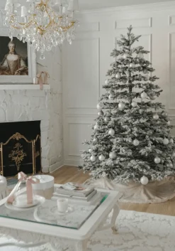 King Of Christmas 9' Rushmore Flock Artificial Christmas Tree Unlit- Realistic|Unlit