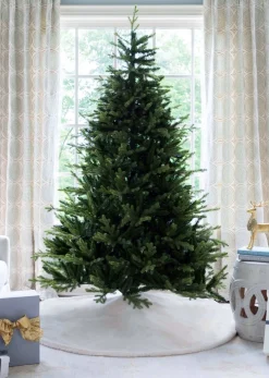 King Of Christmas 7.5' Scarlet Fir Artificial Christmas Tree With 800 Warm White LED Lights- Realistic|Full