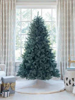 King Of Christmas 7' Tribeca Spruce Blue Artificial Christmas Tree With 550 Warm White LED Lights- Classic|Full