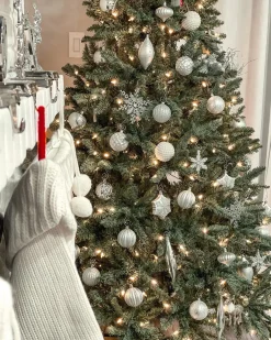 King Of Christmas 8' Tribeca Spruce Blue Artificial Christmas Tree With 650 Warm White LED Lights- Classic|Pre-Lit