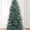 King Of Christmas 7' Tribeca Spruce Blue Slim Artificial Christmas Tree With 400 Warm White LED Lights- Classic|Slim