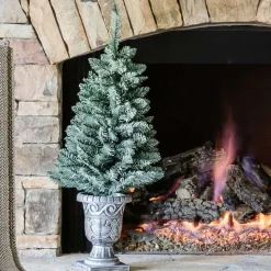 King Of Christmas 3' Tribeca Spruce Blue Tabletop Tree With 70 Warm White LED (Battery Operated)- 3 Foot|Tabletop