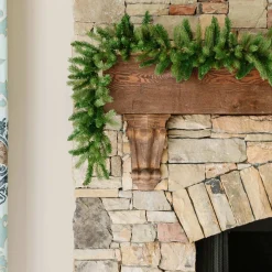 King Of Christmas 9' X 10" King Fraser Fir Garland With Warm White LED Lights (Plug Operated)- Garlands|Green