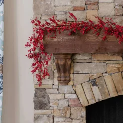 King Of Christmas 6' X 12" Red Berry Garland Unlit- Garlands