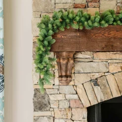 King Of Christmas 9' X 10" Royal Fir Garland With Warm White LED Lights (Battery Operated)- Garlands|9' X 10"