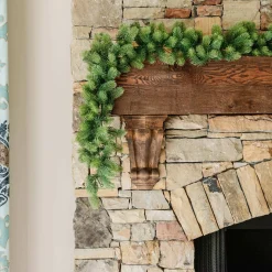 King Of Christmas 9' X 10" Royal Fir Garland With Warm White LED Lights (Plug Operated)- Garlands|Green