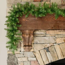 King Of Christmas 9' X 12" Yorkshire Fir Garland With Warm White LED Lights (Plug Operated)- Garlands|Green