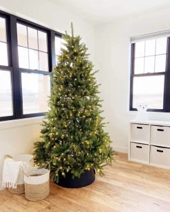 King Of Christmas 6.5' Yorkshire Fir Artificial Christmas Tree With 500 Warm White LED Lights- Classic|Pre-Lit