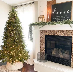 King Of Christmas 9' Yorkshire Fir Artificial Christmas Tree With 850 Warm White LED Lights- Classic|Pre-Lit