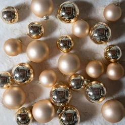 King Of Christmas Gold Essential Glass Ornaments (24 Pack)- Ornaments|24 Pack