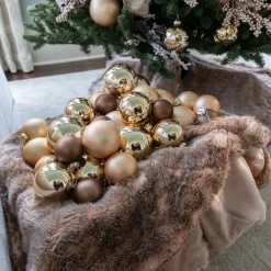 King Of Christmas Gold Essential Glass Ornaments (24 Pack)- Ornaments|24 Pack