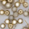 King Of Christmas Gold Glimmer Shatterproof Ornaments (48 Pack)- Ornaments