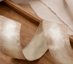 King Of Christmas Gold Glitter Ribbon (10 Yards)- Ribbon