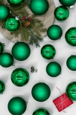 King Of Christmas Green Essential Glass Ornaments (24 Pack)- Ornaments|24 Pack