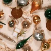 King Of Christmas Natural 30-Piece Glass Ornament Set (Burnt-Orange, Green) Limited Edition- Ornaments|30 Pack