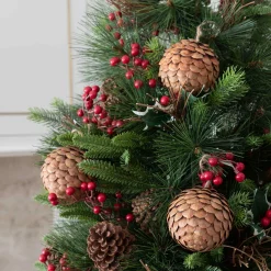 King Of Christmas Pine Cone Ornaments (4 Pack) | - Ornaments|4 Pack