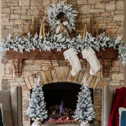 King Of Christmas Queen Flock® Collection 4-Piece Set With Warm White LED Lights (Plug Or Battery Operated)- Sets|Flocked