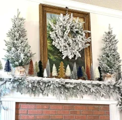 King Of Christmas Queen Flock® Collection 4-Piece Set With Warm White LED Lights (Plug Or Battery Operated)- Sets|Flocked