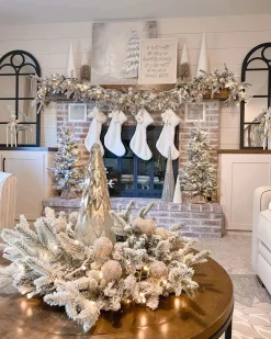 King Of Christmas Queen Flock® Collection 4-Piece Set With Warm White LED Lights (Plug Or Battery Operated)- Sets|Flocked