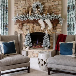 King Of Christmas Queen Flock® Collection 4-Piece Set With Warm White LED Lights (Plug Or Battery Operated)- Sets|Flocked