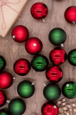 King Of Christmas Red And Green Shatterproof Ornaments (48 Pack)- Ornaments