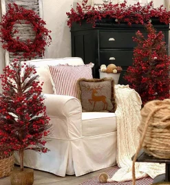 King Of Christmas Red Berry Collection 4-Piece Set Unlit- Sets