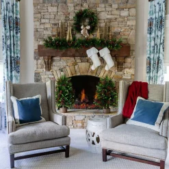 King Of Christmas Redwood Collection 4-Piece Set With Warm White LED Lights (Battery Operated)- Sets