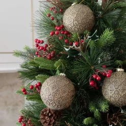 King Of Christmas Rustic Green Glass Ornament (4 Pack)- 4 Pack|Ornaments