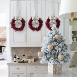 King Of Christmas Rustic Stripe Glass Ornament (4 Pack)- Ornaments|4 Pack