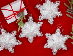 King Of Christmas Snowflake Glass Ornament (4 Pack)- Ornaments|4 Pack