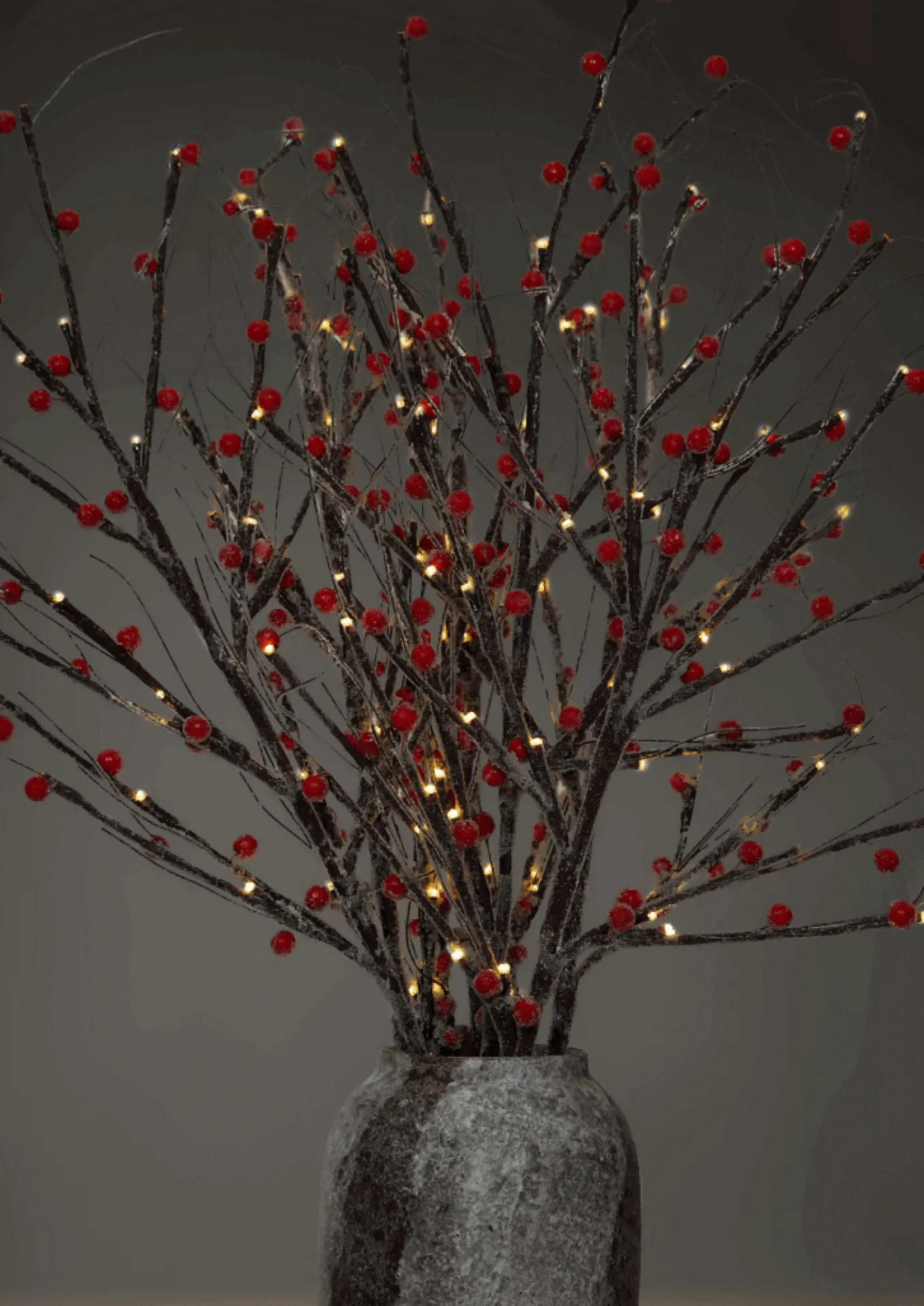 King Of Christmas Sugar Berry Flocked LED Branches (3 Pack)- Tree Picks
